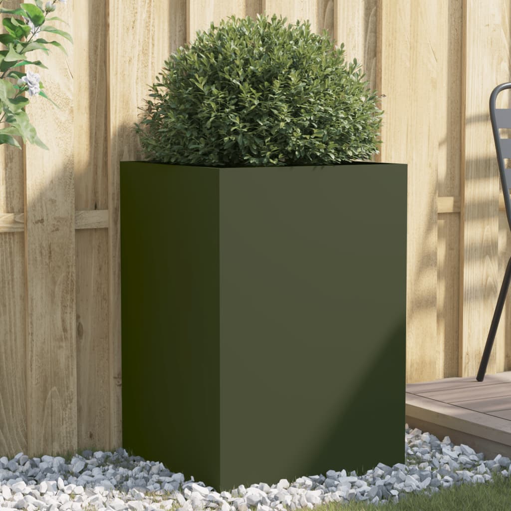 Jardinera acero blanco 32x29x75 cm