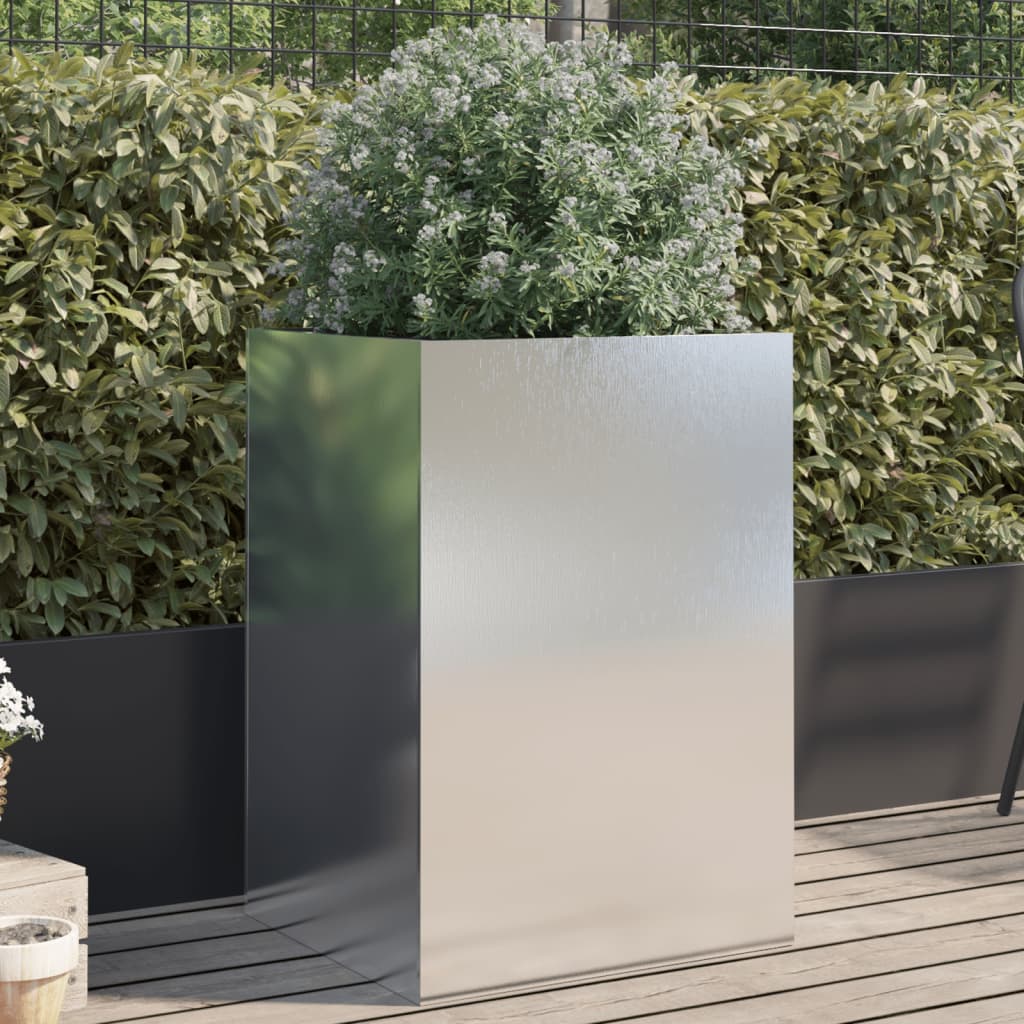 Jardinera acero blanco 32x29x75 cm