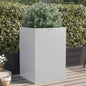 Jardinera de acero galvanizado plateado 32x29x75 cm