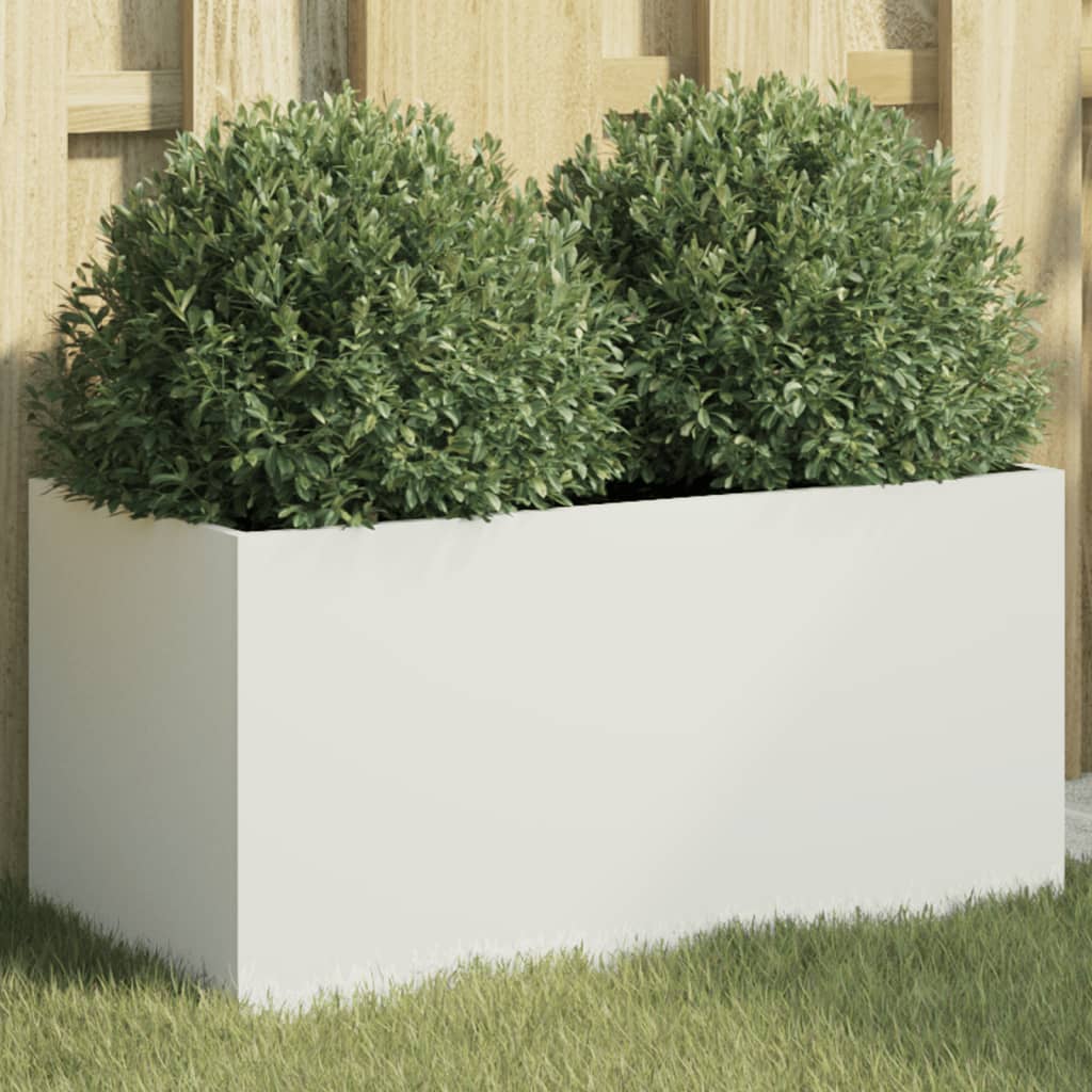 Jardinera acero blanco 32x29x75 cm
