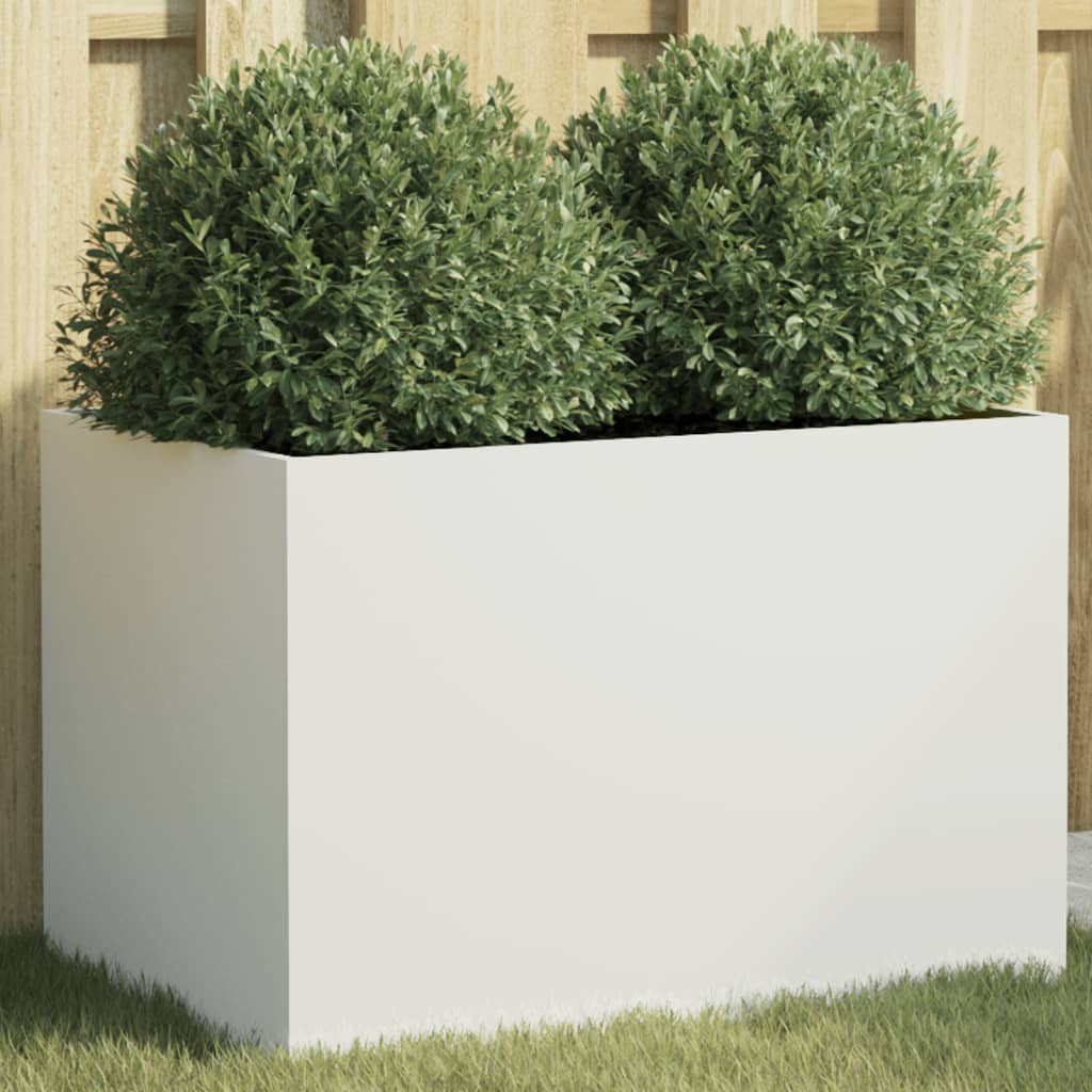Jardinera acero blanco 32x29x75 cm