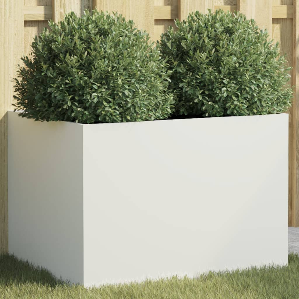 Jardinera acero blanco 32x29x75 cm