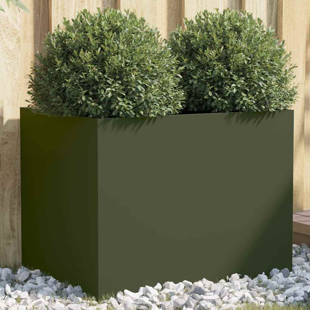 Jardinera acero blanco 32x29x75 cm