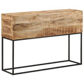 Rough solid mango wood and iron console table 110x30x75 cm