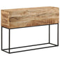 Mesa consola madera maciza mango rugosa y hierro 110x30x75 cm