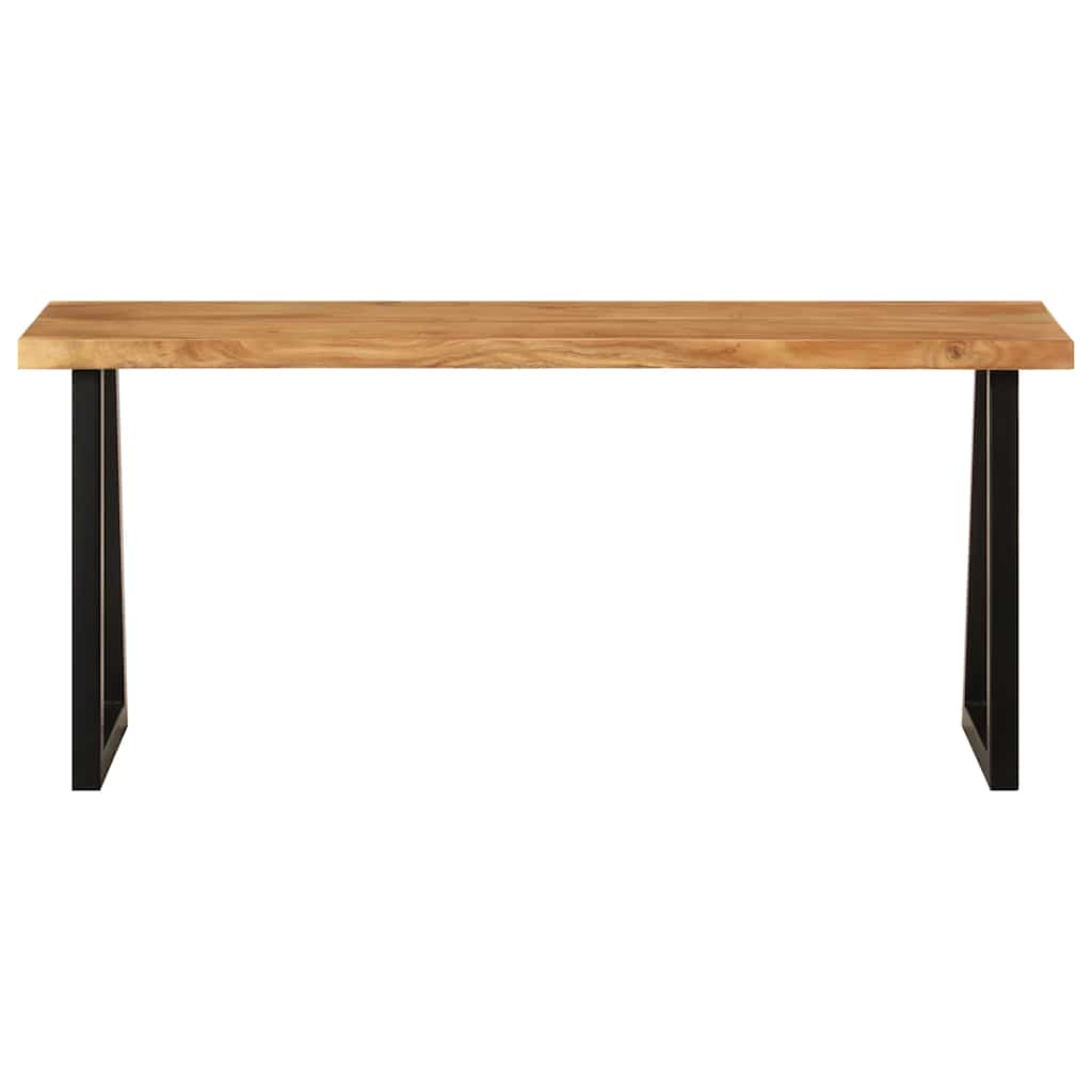 Banco con borde natural de madera de acacia maciza 105 cm