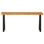 Banco con borde natural de madera de acacia maciza 105 cm