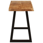 Banco con borde natural de madera de acacia maciza 105 cm