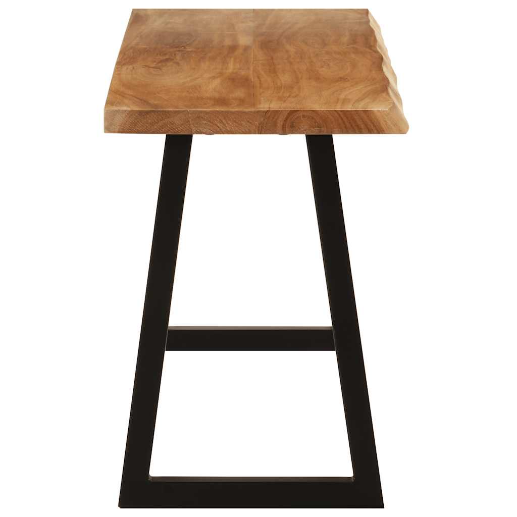 Banco con borde natural de madera de acacia maciza 105 cm
