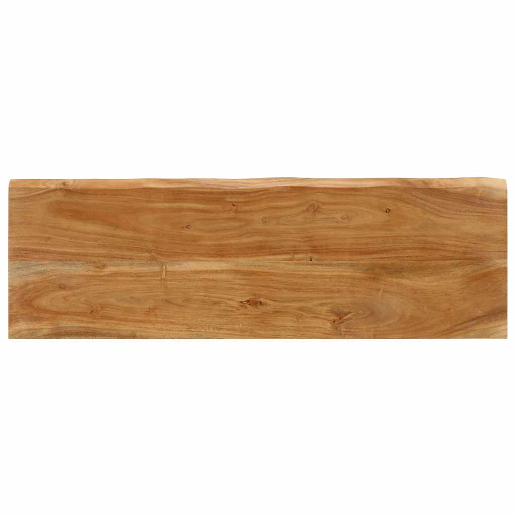 Banco con borde natural de madera de acacia maciza 105 cm