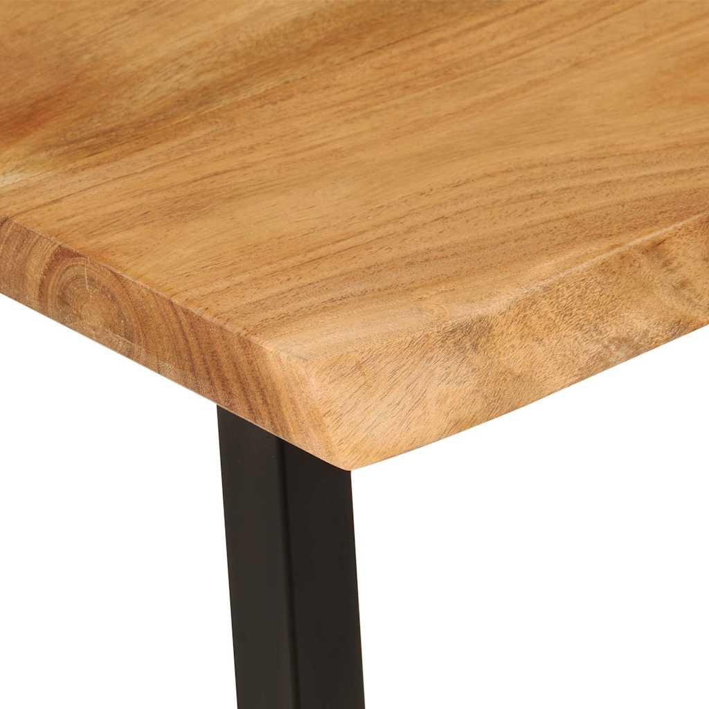 Banco con borde natural de madera de acacia maciza 105 cm