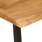 Banco con borde natural de madera de acacia maciza 105 cm