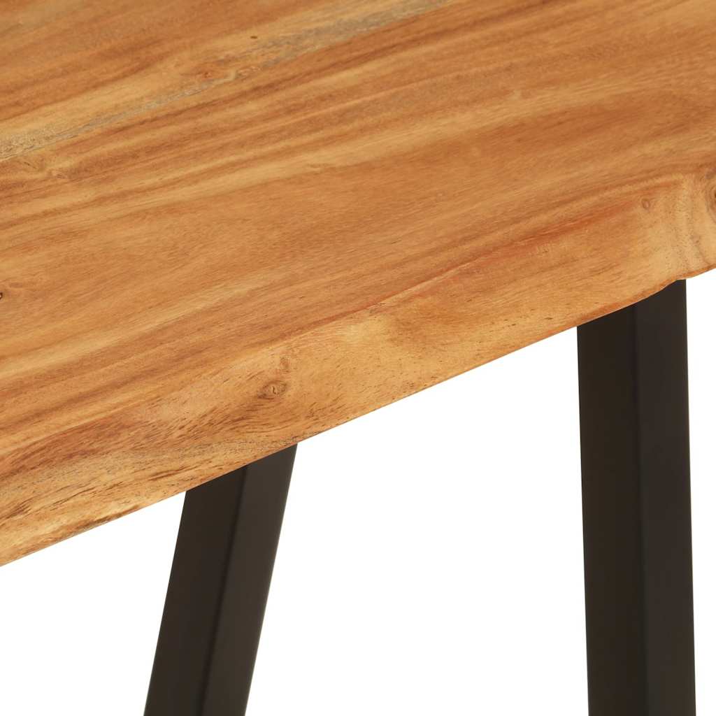 Banco con borde natural de madera de acacia maciza 105 cm