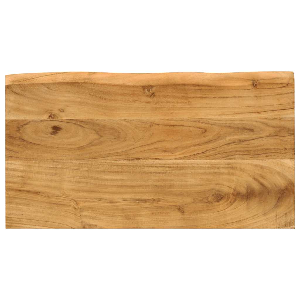Set de 3 mesas apilables con borde natural madera acacia maciza