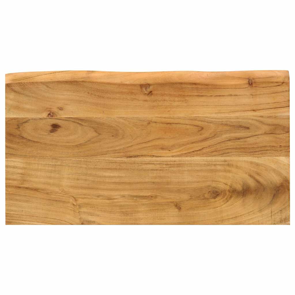 Set de 3 mesas apilables con borde natural madera maciza acacia