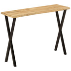 Mesa consola con borde natural madera maciza mango 105x33x76 cm