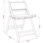 Juego de bistró plegable con cojines 5 pzas bambú blanco crema