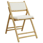 Juego de bistró plegable con cojines 5 pzas bambú blanco crema