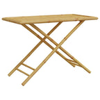 Juego de bistró plegable con cojines 5 pzas bambú blanco crema