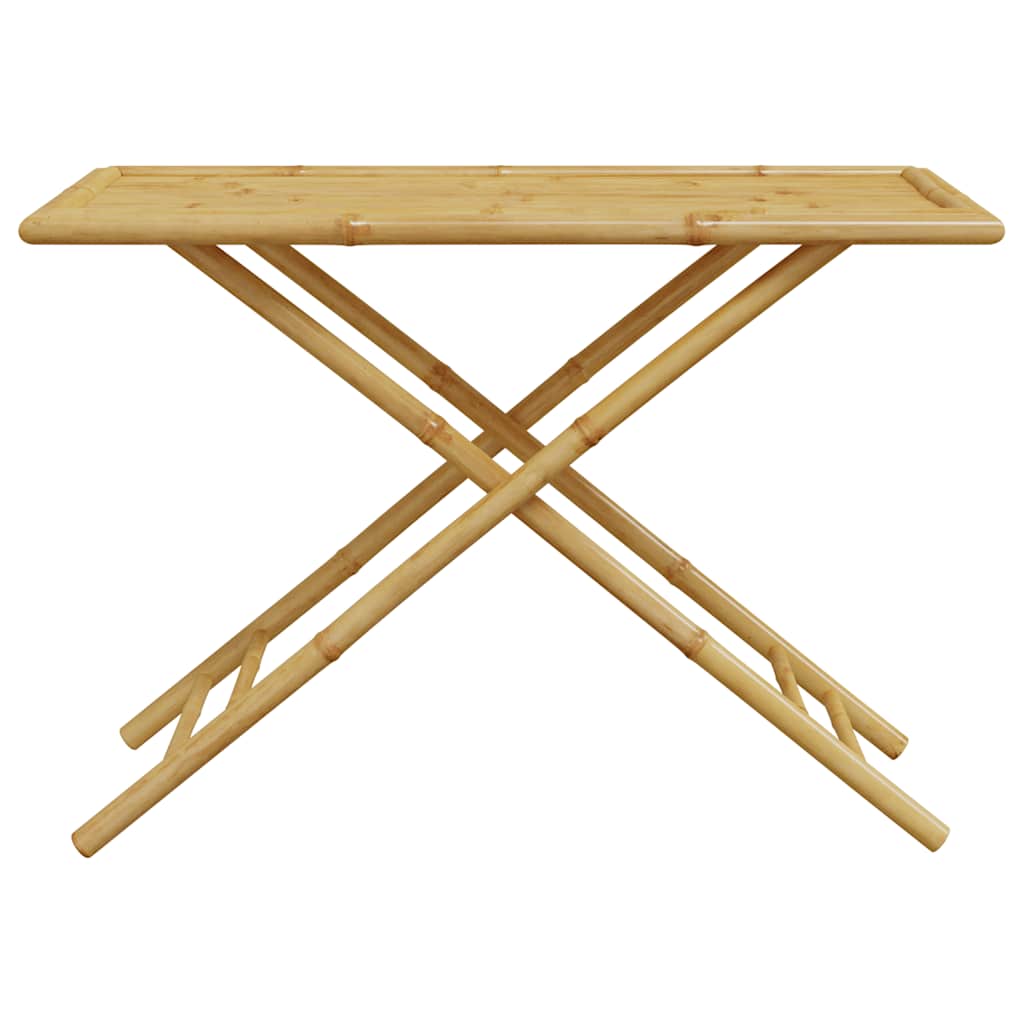 Juego de bistró plegable con cojines 5 pzas bambú blanco crema