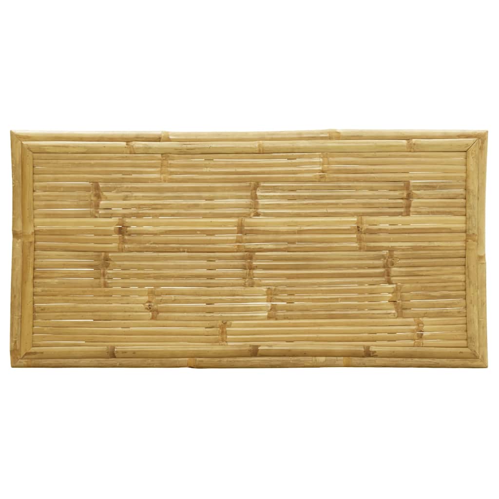 Juego de bistró plegable con cojines 5 pzas bambú blanco crema