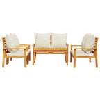 Juego de muebles jardín 5 pzas con cojines madera maciza acacia