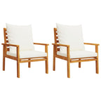 Juego de muebles jardín 5 pzas con cojines madera maciza acacia