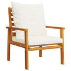 Juego de muebles jardín 5 pzas con cojines madera maciza acacia