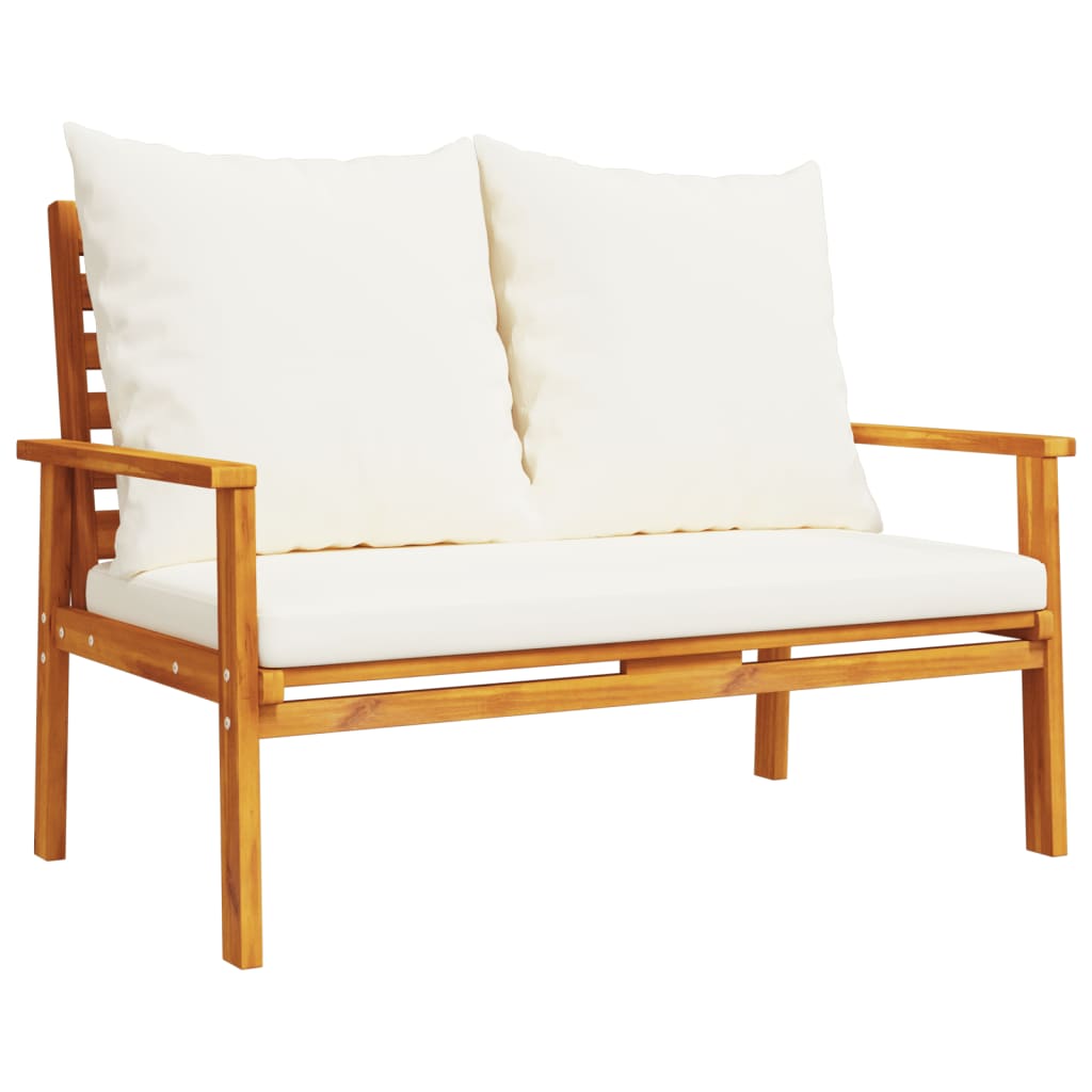 Juego de muebles jardín 5 pzas con cojines madera maciza acacia