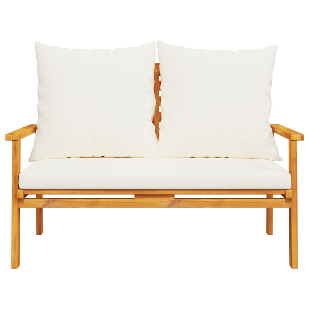 Juego de muebles jardín 5 pzas con cojines madera maciza acacia