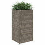 Jardineras 2 unidades ratán sintético gris 30x30x60 cm