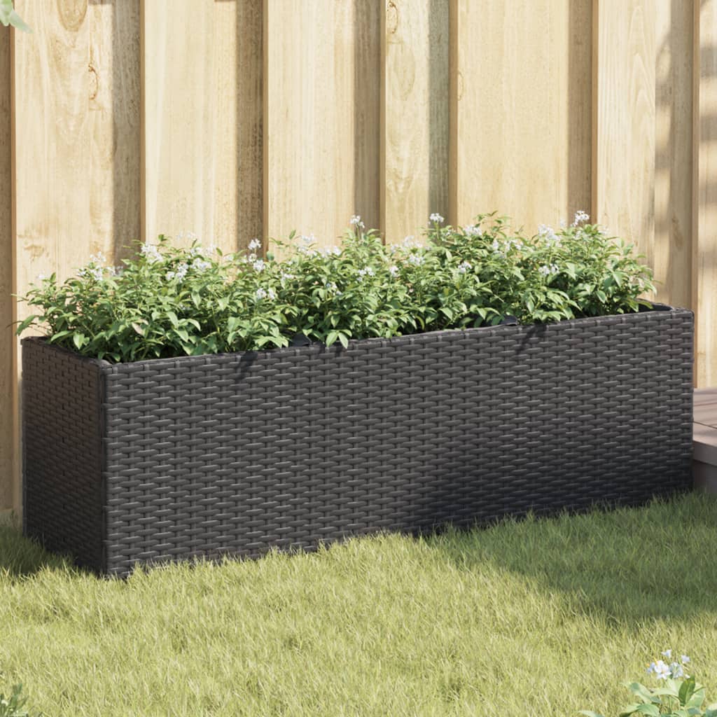 Jardineras 2 unidades ratán sintético gris 30x30x60 cm
