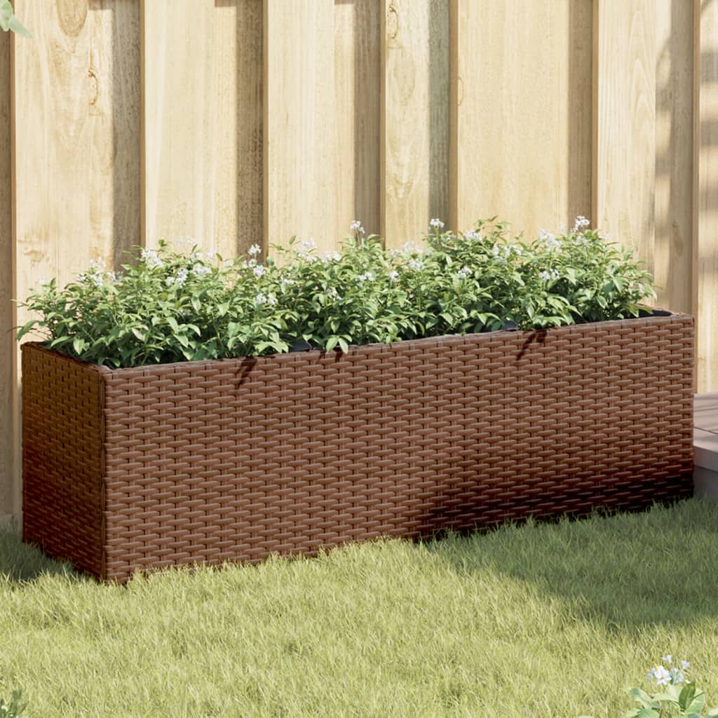 Jardineras 2 unidades ratán sintético gris 30x30x60 cm