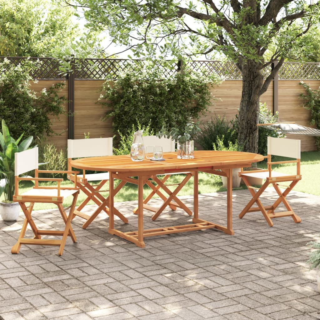 Sillas de jardín plegables 2 uds madera de acacia y tela azul