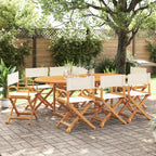 Sillas de jardín plegables 2 uds madera de acacia y tela azul
