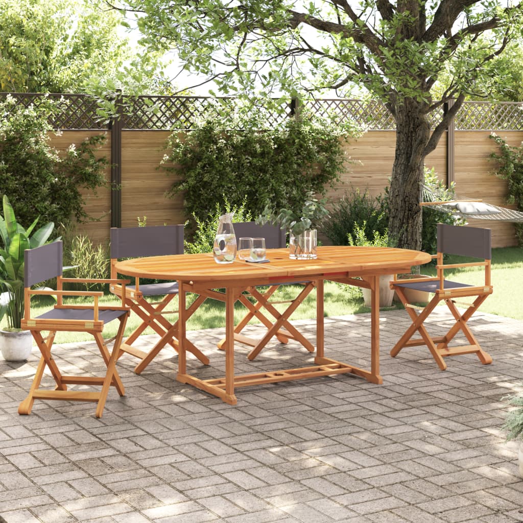 Sillas de jardín plegables 2 uds madera de acacia y tela azul
