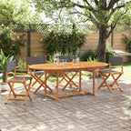 Sillas de jardín plegables 2 uds madera de acacia y tela azul