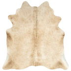 Alfombra de piel de vaca auténtica beige 180x220 cm