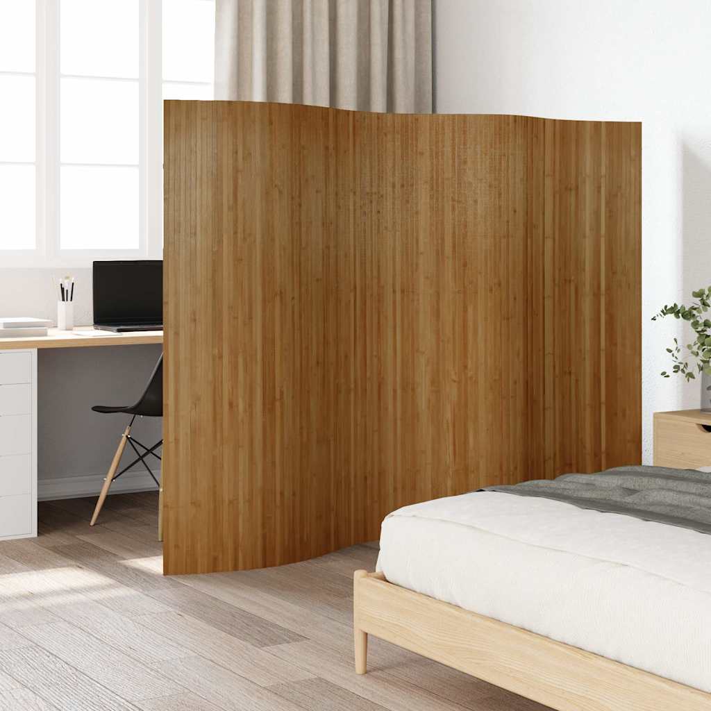 Biombo divisor de bambú blanco ancho 400 cm alto 165 cm