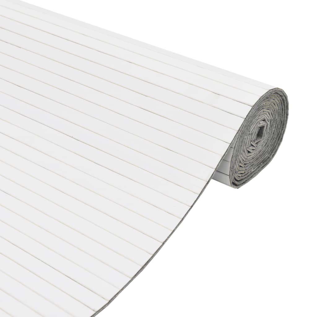 Biombo divisor de bambú blanco ancho 400 cm alto 165 cm