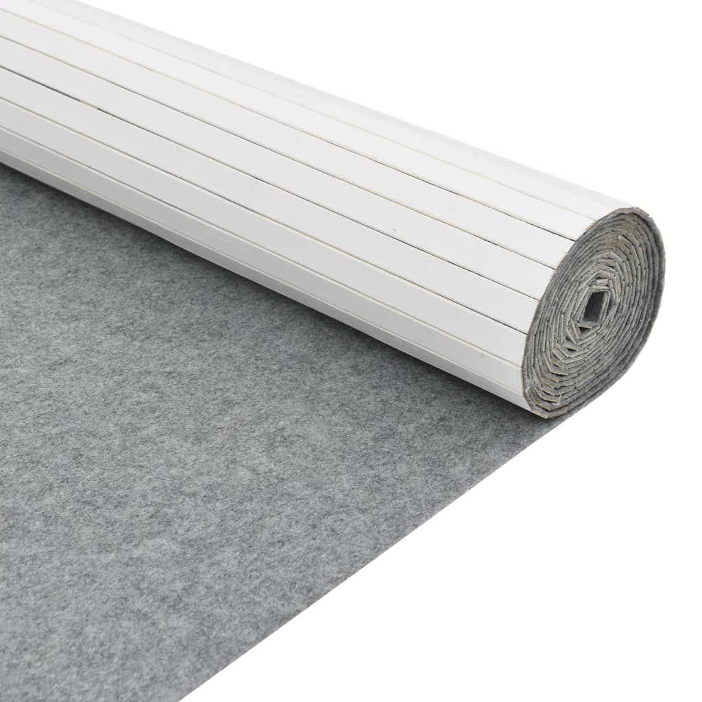 Biombo divisor de bambú blanco ancho 400 cm alto 165 cm