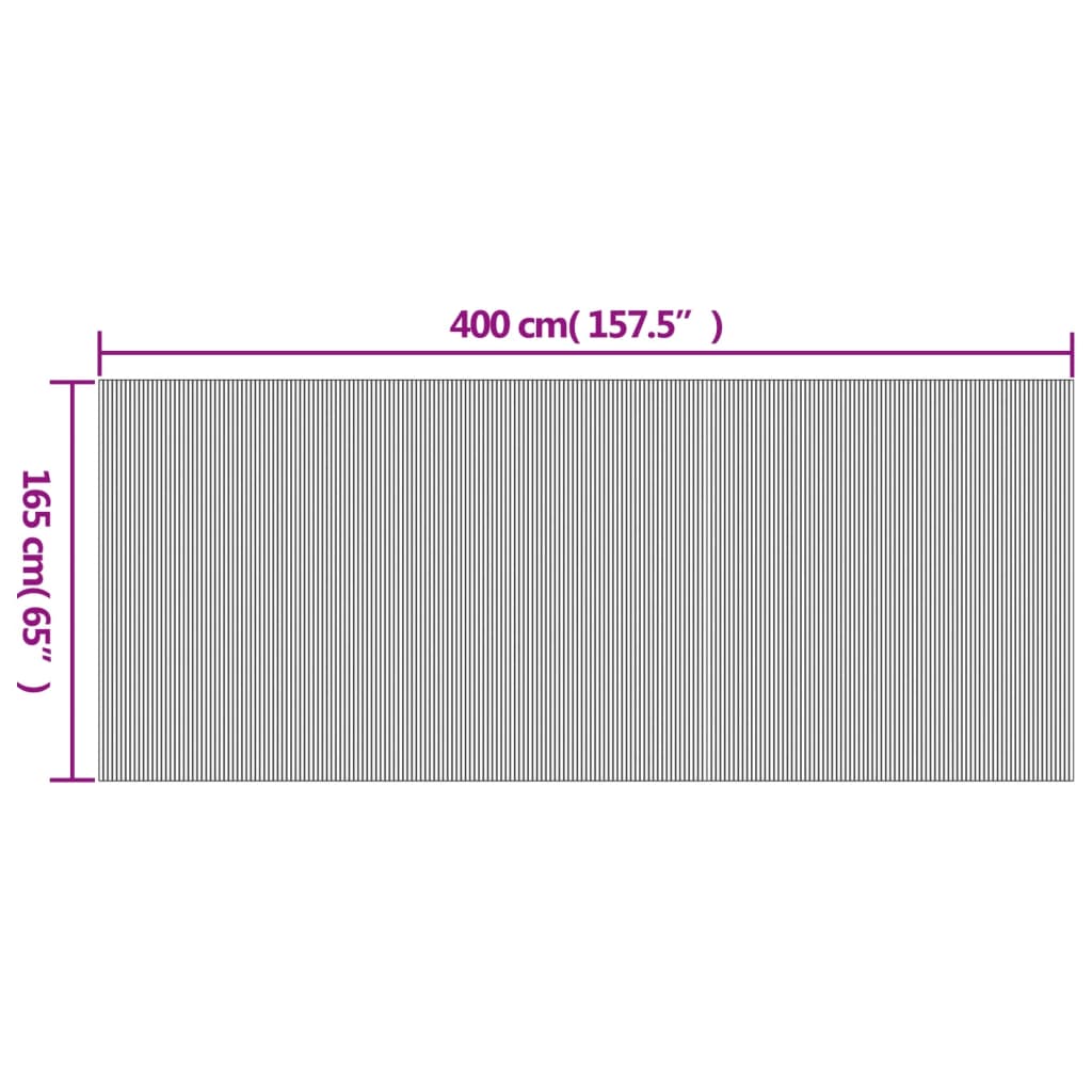 Biombo divisor de bambú blanco ancho 400 cm alto 165 cm