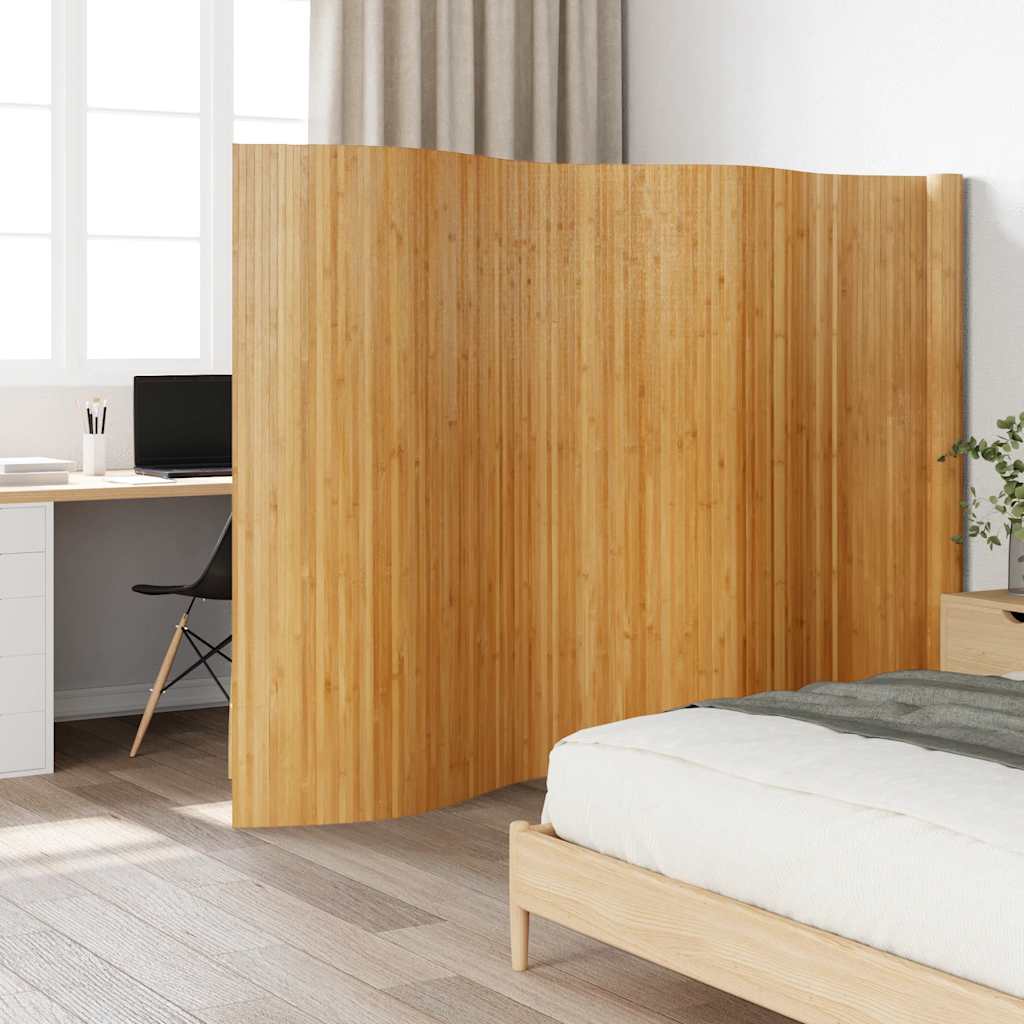 Biombo divisor de bambú blanco ancho 400 cm alto 165 cm