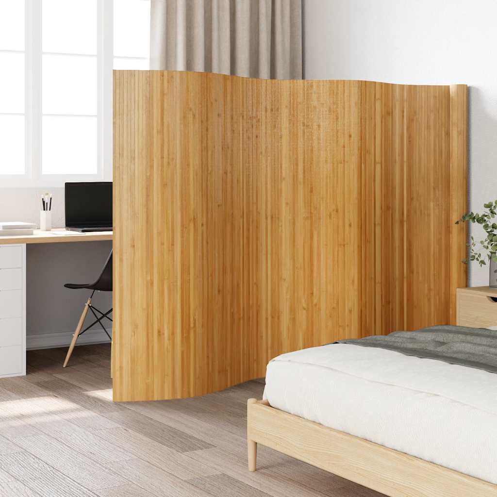 Biombo divisor de bambú blanco ancho 400 cm alto 165 cm