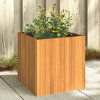 Jardinera con 2 maceteros de ratán sintético gris 90x20x40 cm