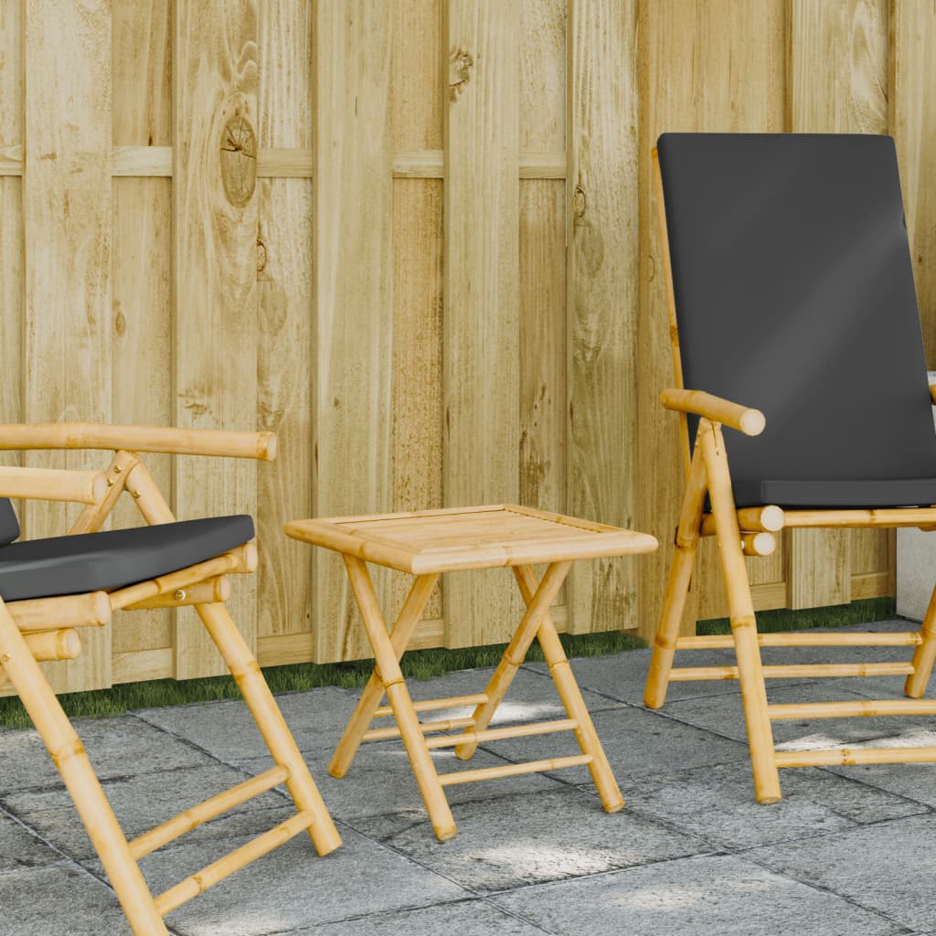 Mesa de jardín plegable de bambú 110x55x75 cm