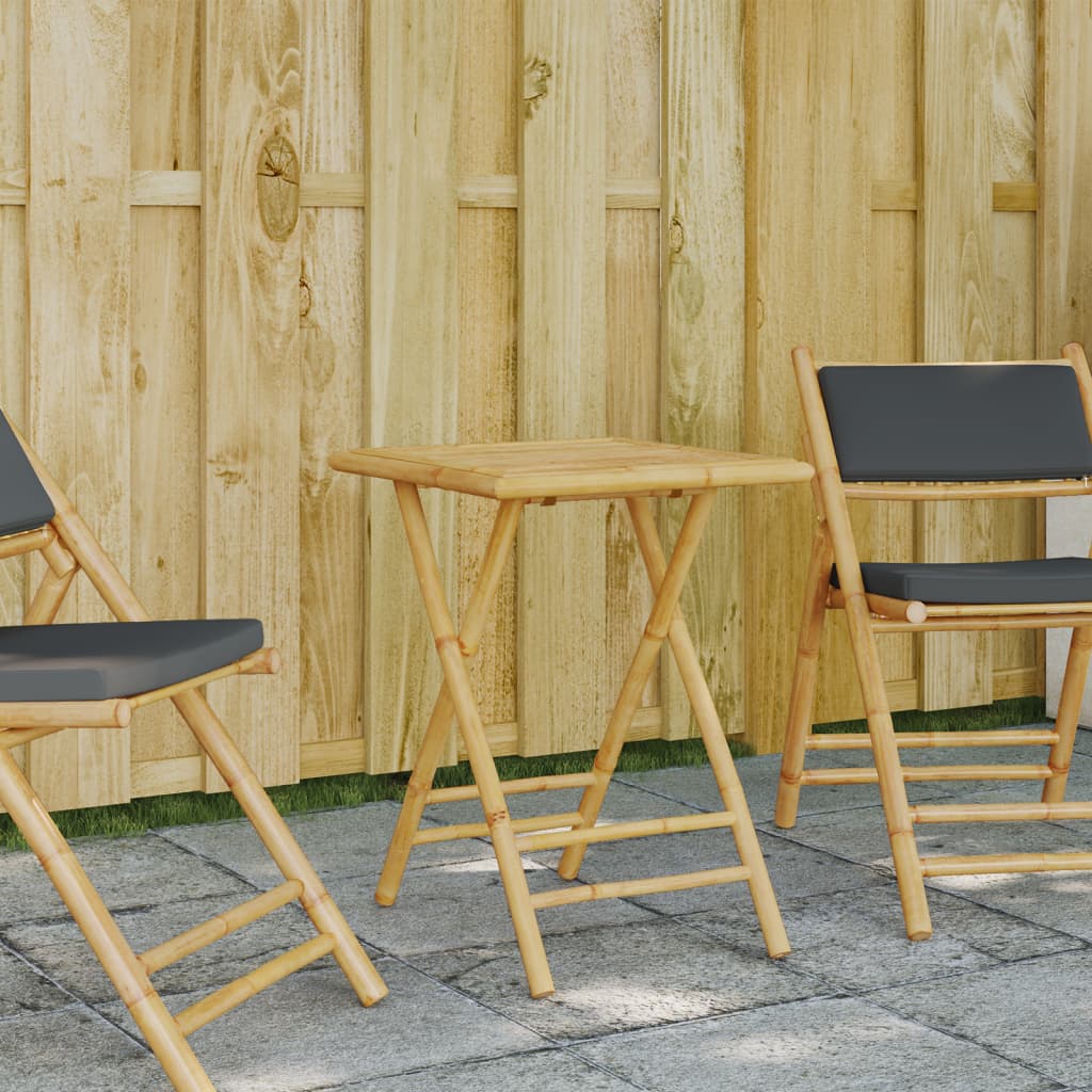 Mesa de jardín plegable de bambú 110x55x75 cm