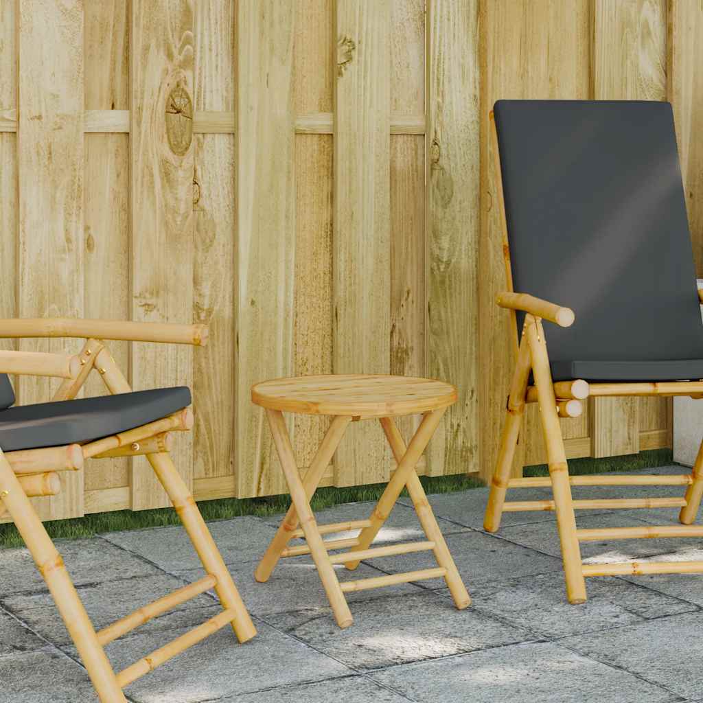 Mesa de jardín plegable de bambú 110x55x75 cm