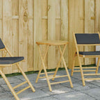 Mesa de jardín plegable de bambú 110x55x75 cm