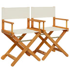 Sillas de director plegables 2 unidades tela blanco crema